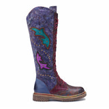 Wanda's Purple Genuine Leather Motorcycle Boots