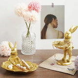 Golden Bunny Butler Home Decor