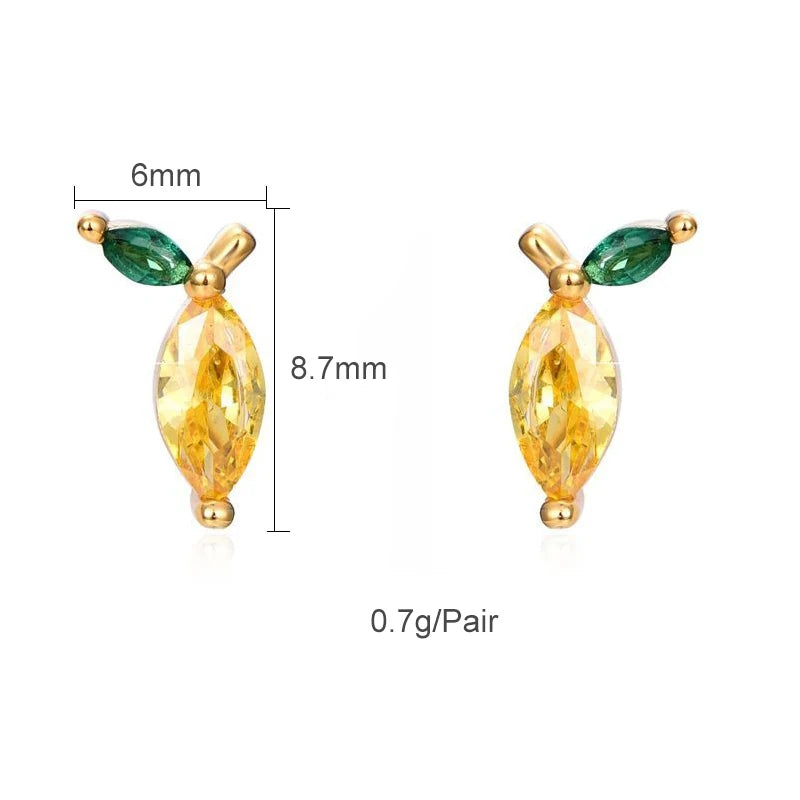 Colourful Zircon Gold Stud Earrings Mix'n'Match