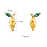 Colourful Zircon Gold Stud Earrings Mix'n'Match
