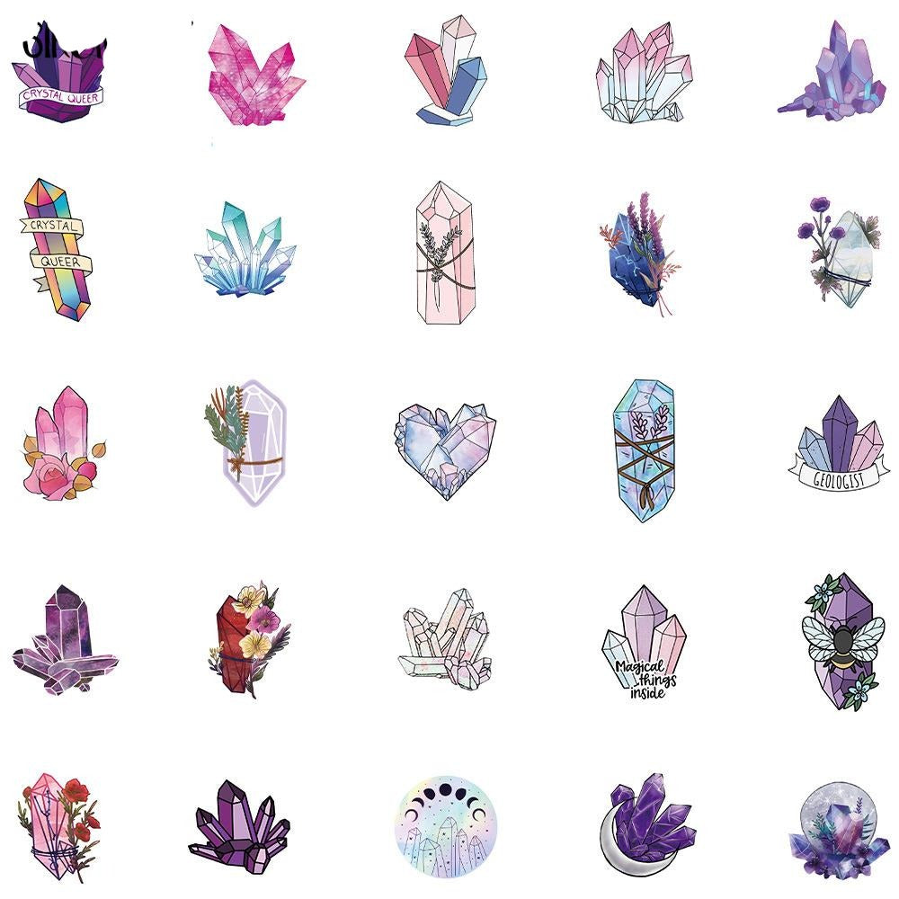50PCS Purple Crystal Stickers Decals