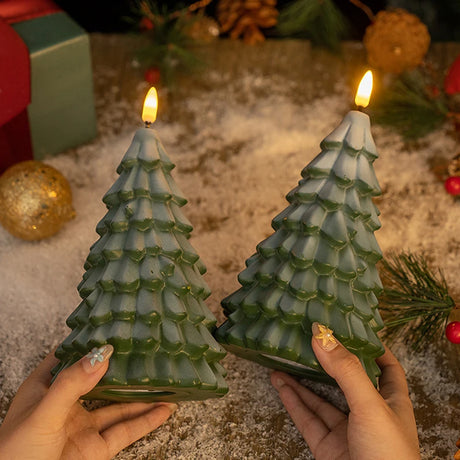 Christmas Tree Shaped Flameless LED Candles Battery Operated