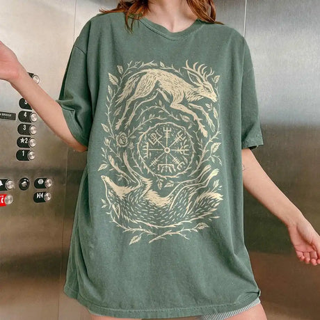 Fox Yin Yang T-Shirt Witchy Forestcore Tee