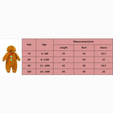 Gingerbread Man Baby Christmas Fuzzy Jumpsuit Hooded Romper