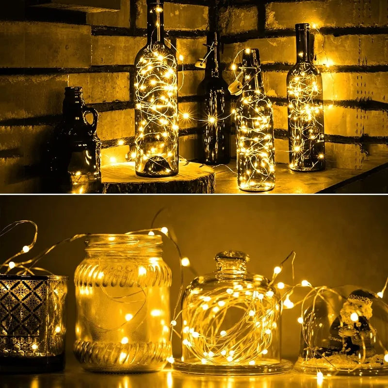 1m-30m Copper Wire LED String Light 8 Colours Fairy Lights Battery Powered