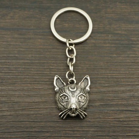 Witch's Cat Head Keyring