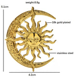 Celestial Sun and Moon Brooch