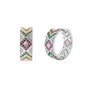 Colourful Zircon Gold Stud Earrings Mix'n'Match