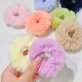 Dopamine Colour Fluffy Scrunchie Hair Bands Ponytail Holder Hair Accessories