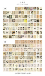 100pcs Vintage Plant Butterfly Kraft Paper Double-sided Note Cards