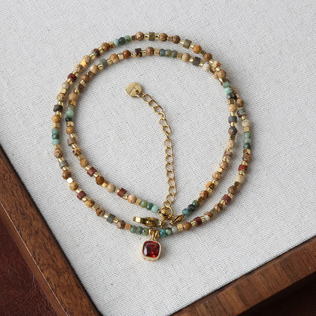 Bohemian Natural Stone Beads Necklace