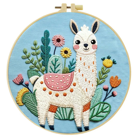 Alpaca Llama 20X20CM/15X15CM DIY Embroidery Kit for Beginners