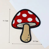 A Pair of Red Mushroom Iron-On Patches DIY Crafts