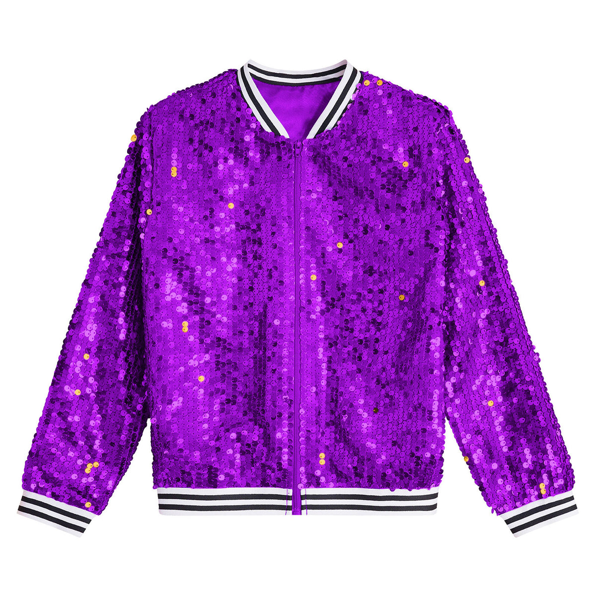 Kids Girls Sequinned Dance Bomber Jackets
