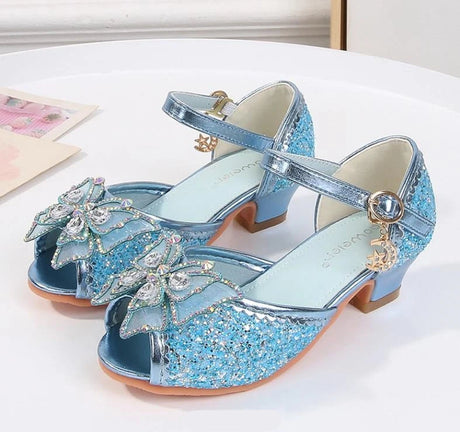Party Shoes for Girls Glittery Butterfly Mary Jane Sandals Purple Gold Pink Blue