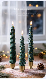 Christmas Tree Taper Candle Pine Tree Candlestick Xmas Dinner Table Decor
