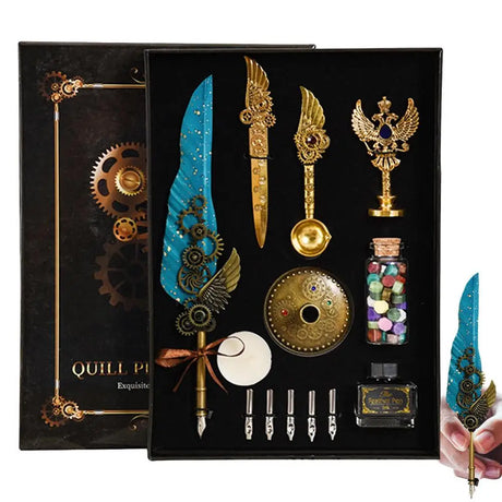 The Captain's Feather Pen Set Calligraphy Stationery Gift Box