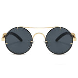 Round Retro Cape Sunglasses Double Bridge