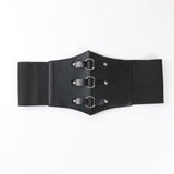 Dark Gothic PU Wide Waistband Steampunk Waist Cinch Underbust Corset