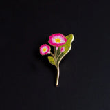 Primrose Floral Hard Enamel Pin February Birth Month Flower Botanical Brooch