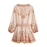 Mekah's Button Up Floral Print Long Sleeve Shirt Mini Dresses