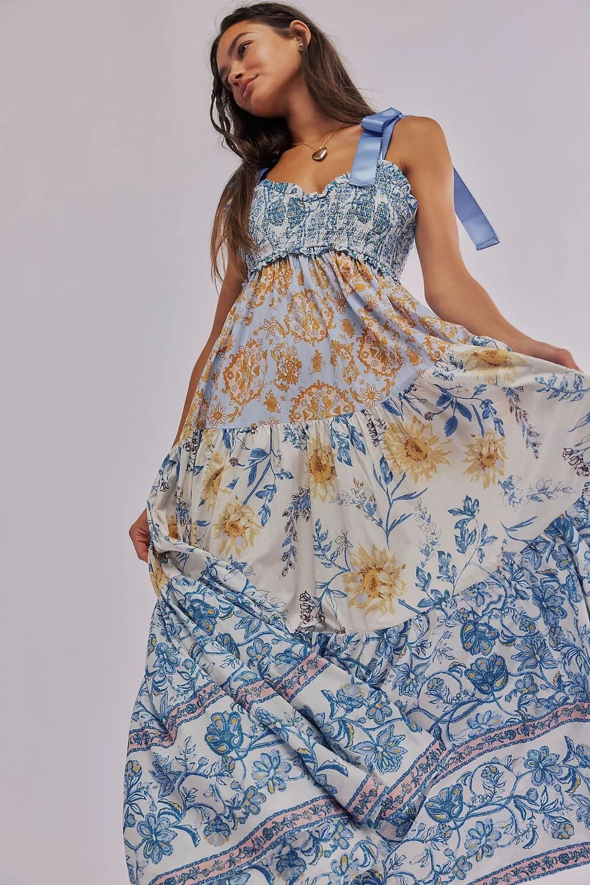 Ari's Boho Maxi Dresses 9 Colours Vintage Floral Print Summer Dress