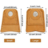 2Pcs Leather Thimble Soft Artificial Sheepskin Needlework Finger Cover Quilting Thimble Sleeve Handmade Sewing Tools