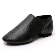 Genuine Leather Jazz Dance Shoes Brown Black Anti-Slip Latin Dance Practice Sneakers