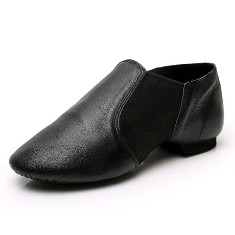 Genuine Leather Jazz Dance Shoes Brown Black Anti-Slip Latin Dance Practice Sneakers