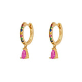 Colourful Zircon Gold Stud Earrings Mix'n'Match