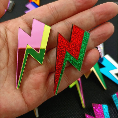 Glitter Lightning Flash Acrylic Stud Earrings