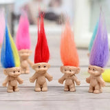 Set of Ten Mini Trolls Dolls Retro Toy Collection Gifts for Kids