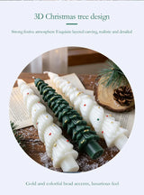 Christmas Tree Taper Candle Pine Tree Candlestick Xmas Dinner Table Decor