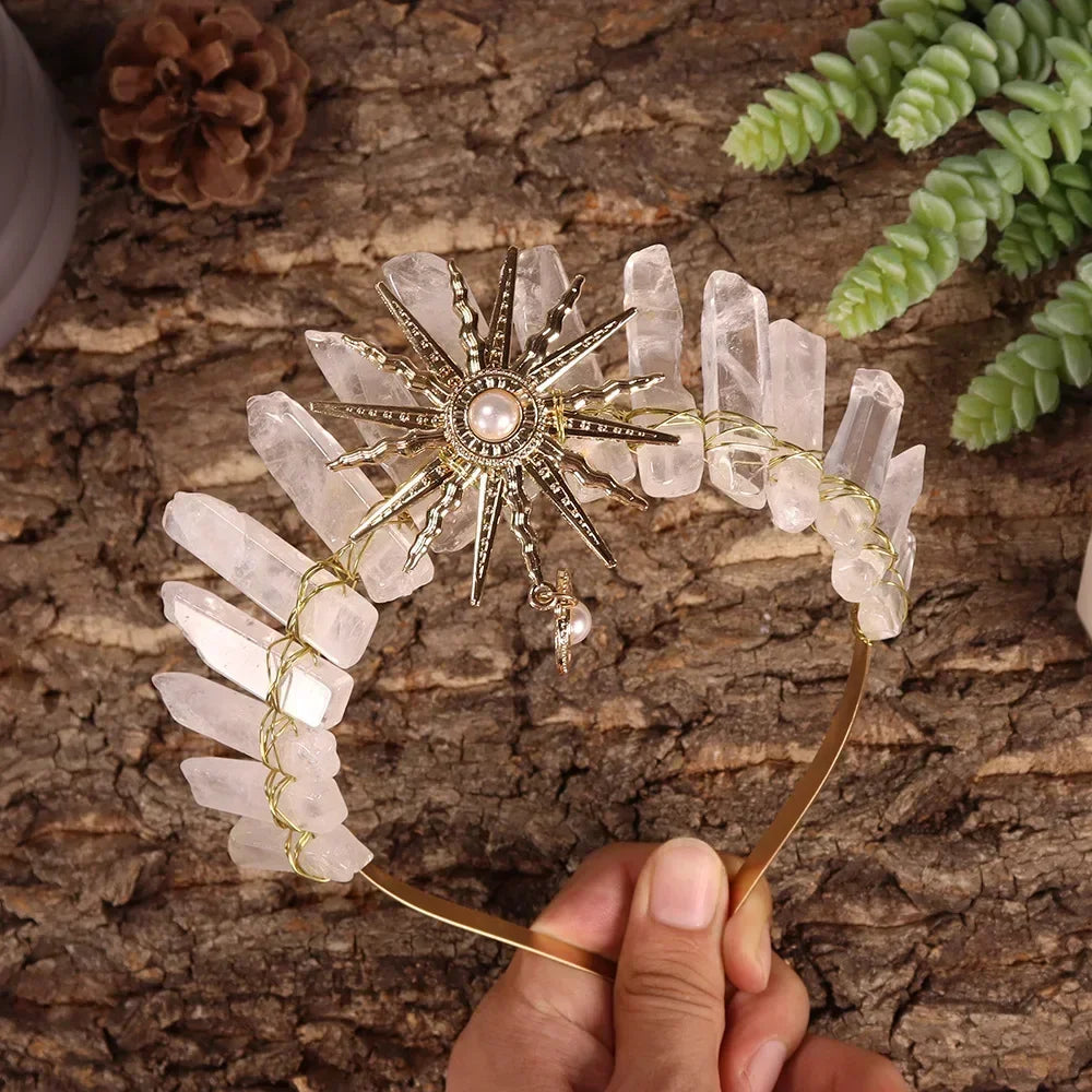 The Sun Goddess Raw Crystal Crown