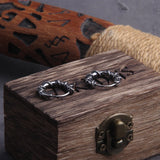 Twisted Rope Stainless Steel Huggie Hoop Earrings for Men with Wooden Box