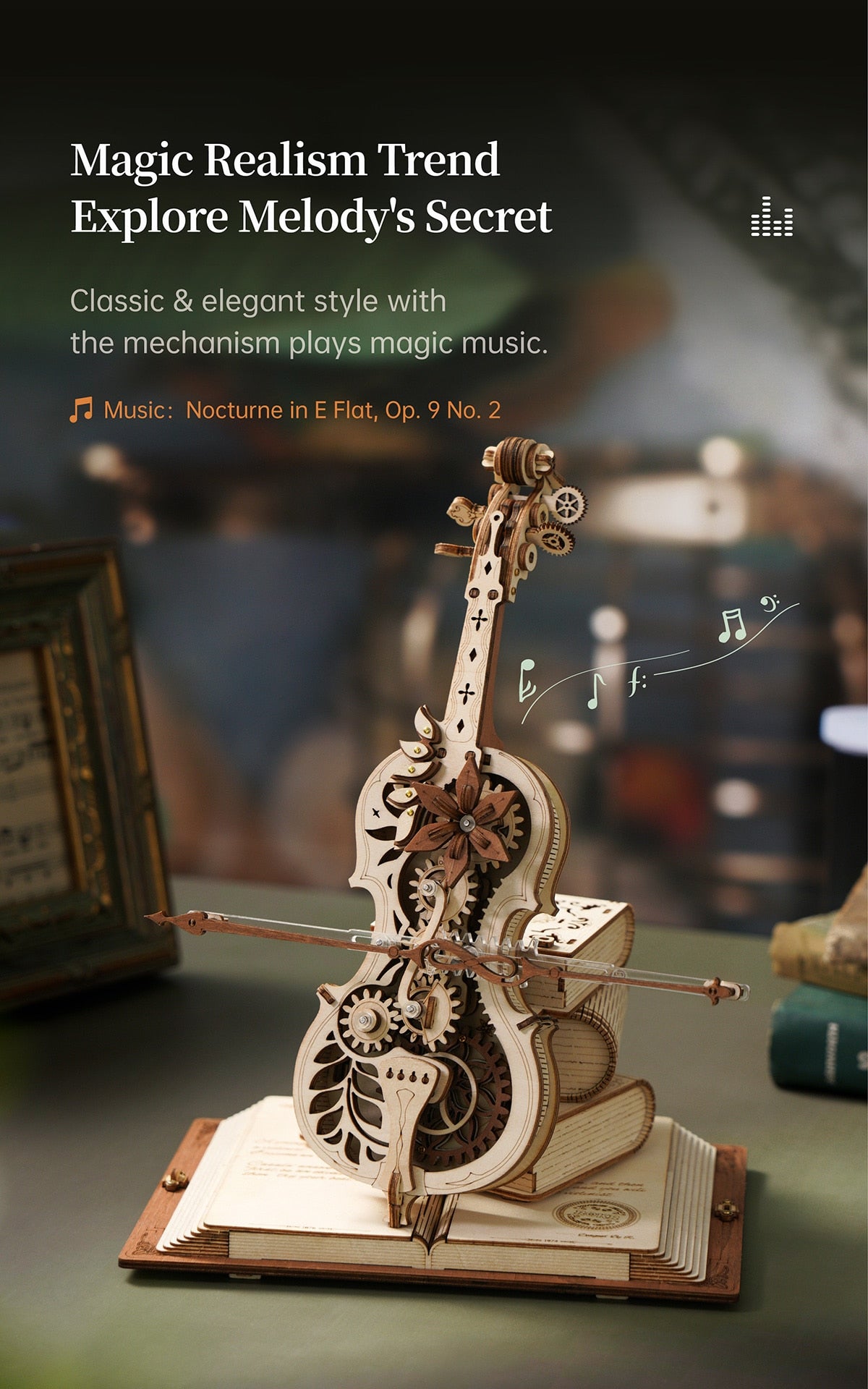 Magic Cello Music Box DIY Wooden Model Kit