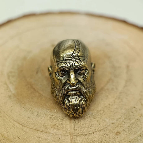 Spartan Warrior Brass Paracord Lanyard Bead Charms Dreadlock Beard Bead