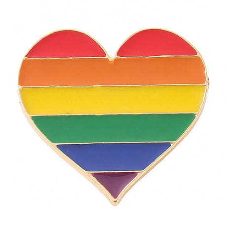 Love is Love Heart Rainbow Pride Flag Enamel Badges