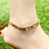 Bohemian Handmade Bells Natural Stone Beads Anklet