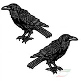 Crow Raven Black Birds Iron On Embroidered Patch DIY Craft