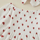 Valentines Day Easter St Patricks Christmas Baby Girls Heart Print Romper with Headband