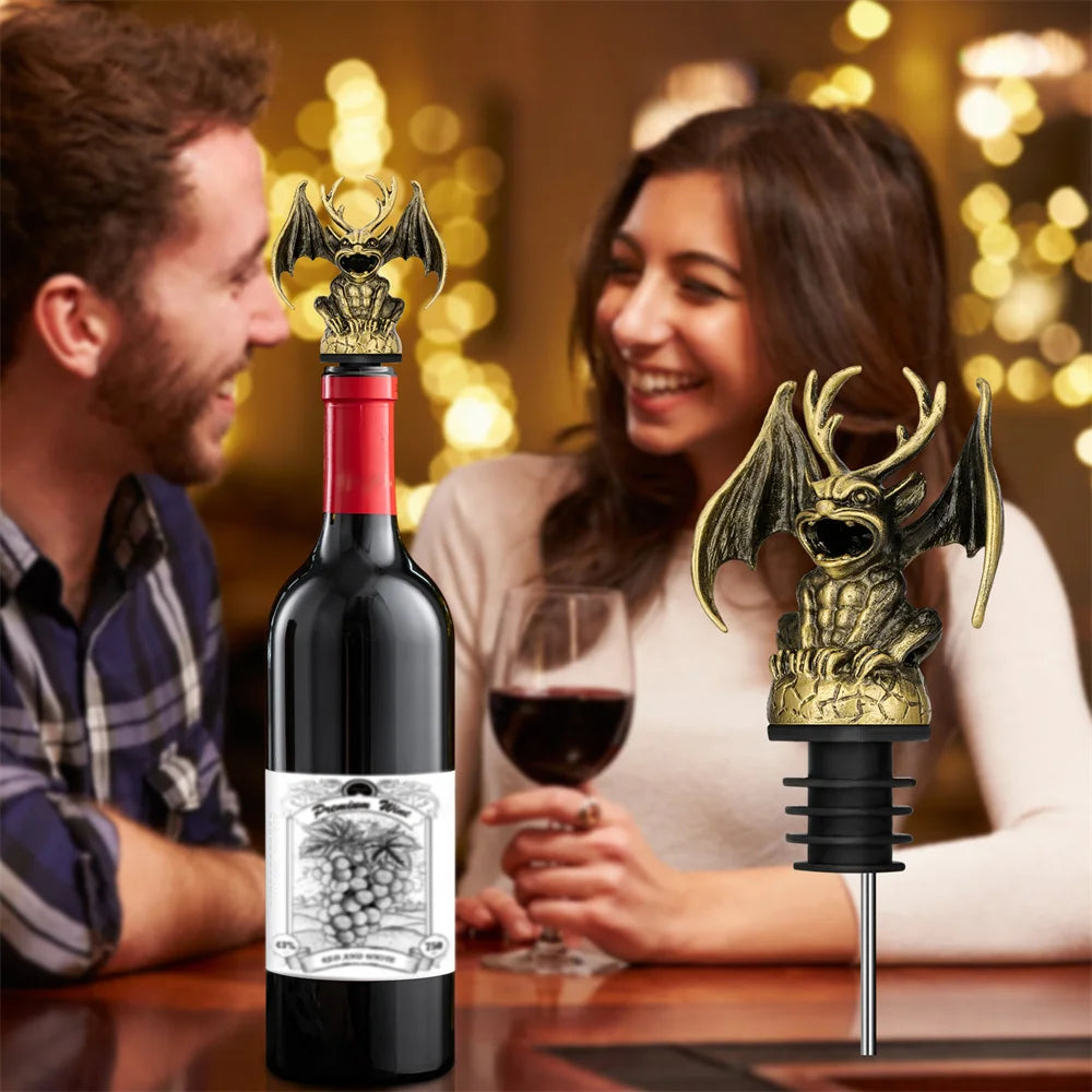 Gargoyle 2-in-1 Wine Pourer and Bottle Stopper Bar Tools Wine Aerators