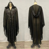Sparkly Thin Hooded Cloak Cape Dress Stage Performer Cover Up