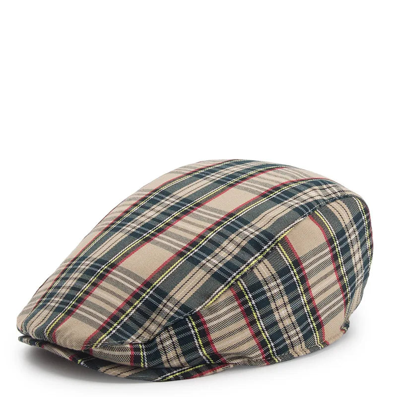 Plaid Flat Caps Casual Cotton Vintage Hats
