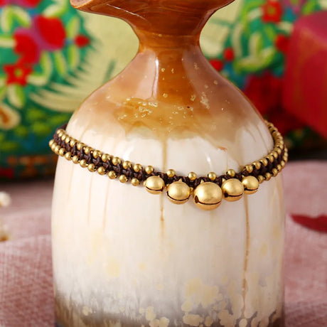 Bohemian Handmade Bells Natural Stone Beads Anklet