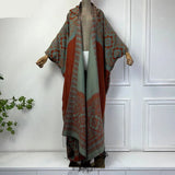 Boho Long Hooded Winter Cloak Cardigan Coat