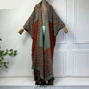 Boho Long Hooded Winter Cloak Cardigan Coat