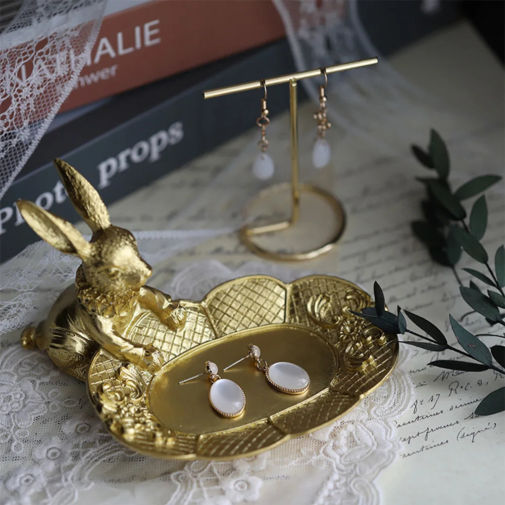 Golden Bunny Butler Home Decor