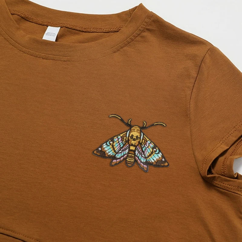 Death Moth Embroidered Patch Iron On DIY Craft