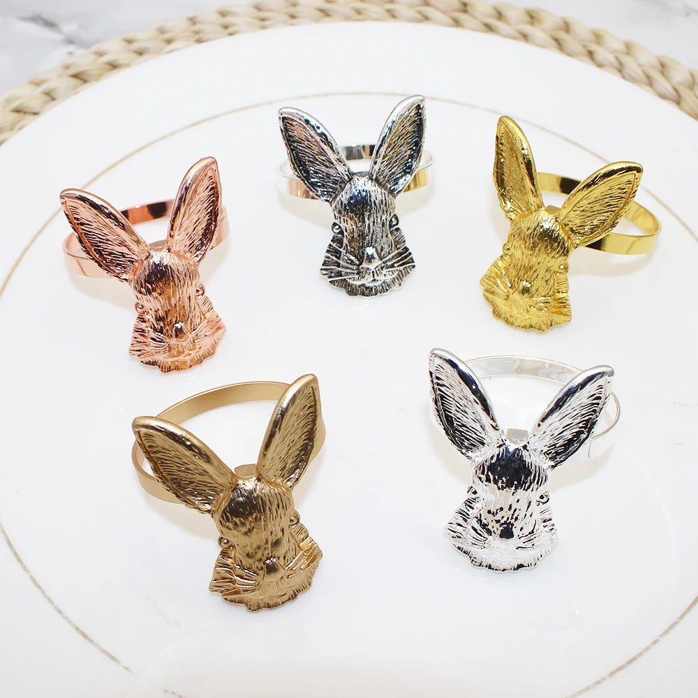 6Pcs Woodland Bunny Napkin Rings